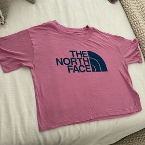 North face pink crop t shirt